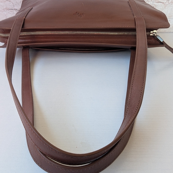 Monsac Rich Brown Leather Shoulder Bag - Picture 9 of 15